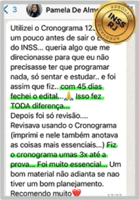 Depoimento de aluna aprovada no INSS