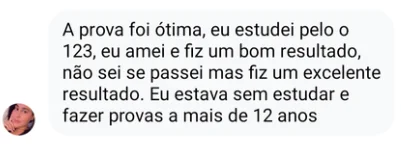 Depoimento de aluno
