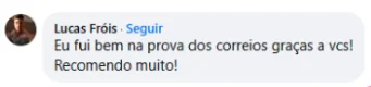 Depoimento de aluno