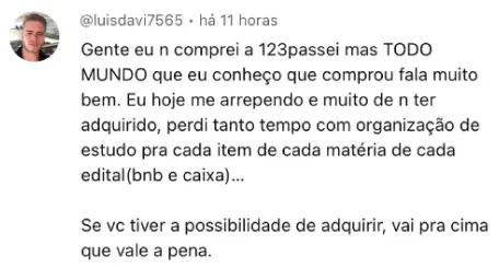 Depoimento de aluno