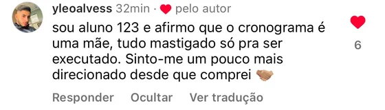Depoimento de aluno