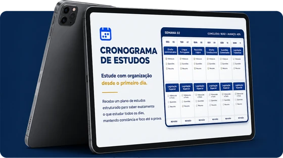 Mockup do cronograma de estudos