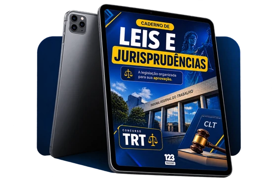 Mockup do caderno de leis e jurisprudências